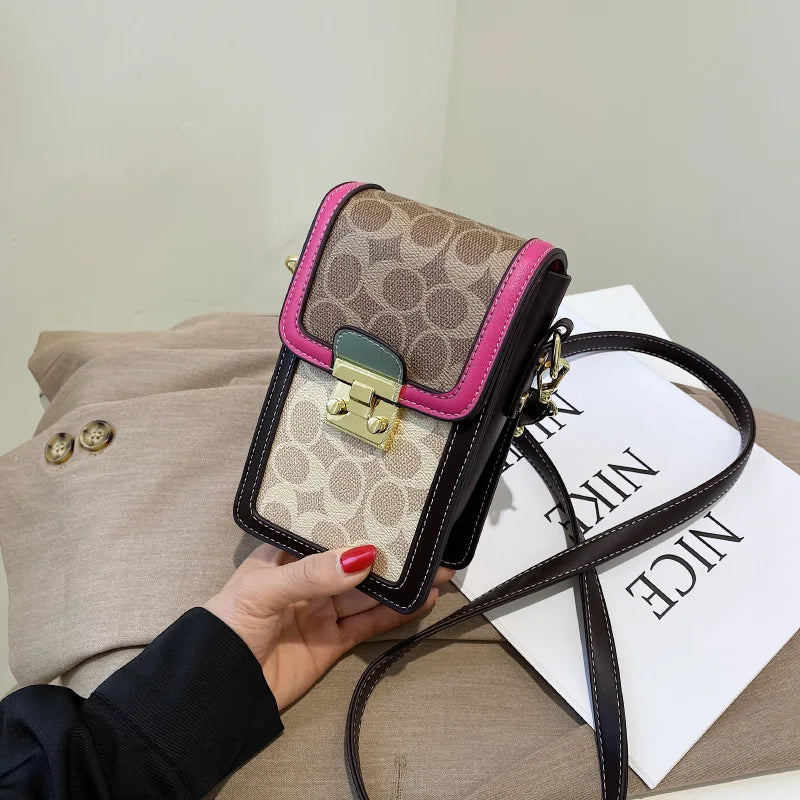 2025 new trendy printed crossbody printed shoulder bag, vertical small square bag, mini bag