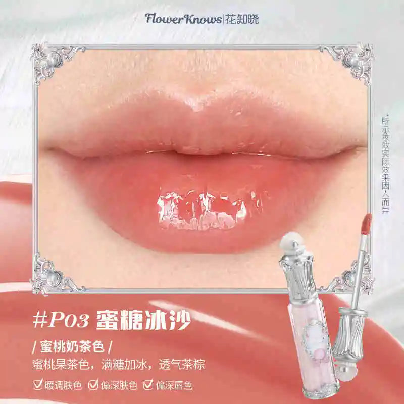 Flower Knows Strawberry Rococo Series Cloud Lip Cream Lip Gloss Long Lasting Velvet Lip Tint Lipstick for Women Cosmetic