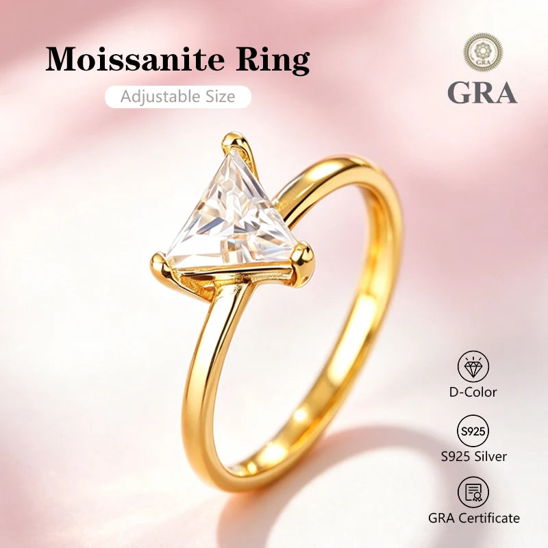 0.5-2.0CT Princess Cut Moissanite Ring D Color S925 Silver Passed Diamond Tester For Women Wedding Luxury Gifts With GRA