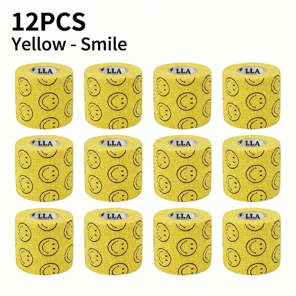 Pink Heart Sports Bandage Tattoo Grip Tapes Elastic Cohesive Tattoo Bandage Wraps NonSlip Grip Tape for Tattoo Machine Accessory