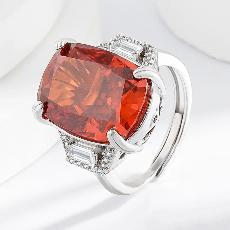 925 Silver Crystal Zircon Ring
