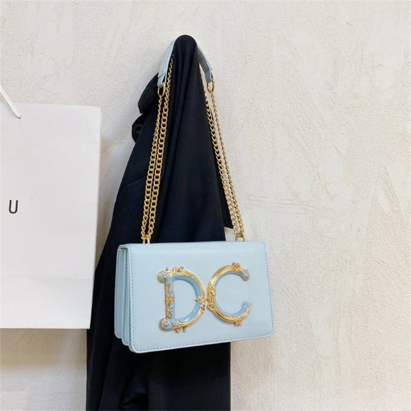 2026 New Edition Solid Color Letter Chain Women's Bag Versatile Fashion Single Shoulder Crossbody Bag