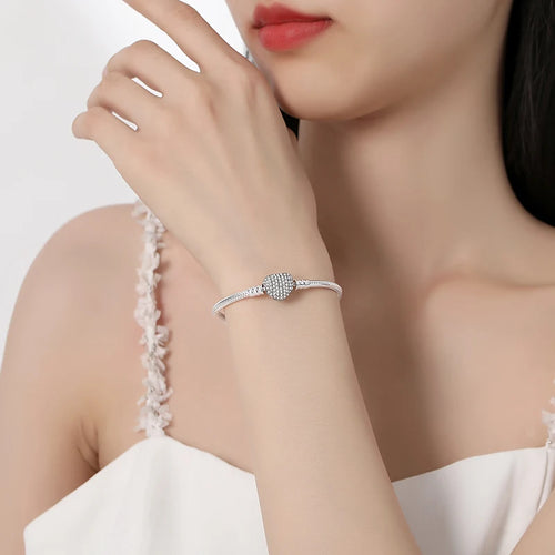 925 Sterling Silver Heart Charm Bracelet