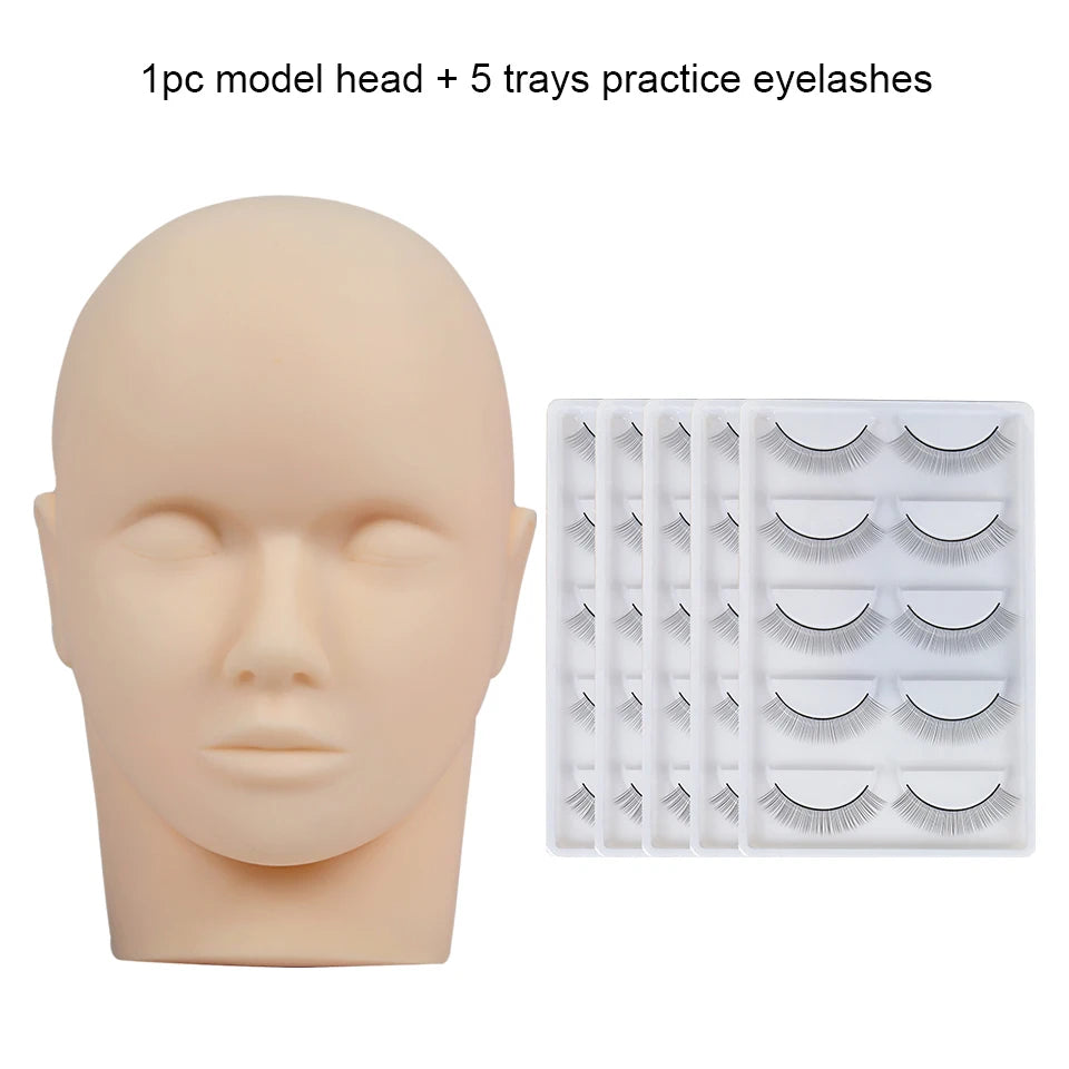 Mannequin Head For Eyelash Extension Training kit With Removable Eyelids Silicone Cosmetic Model Heads Makeup Tools Gel Material