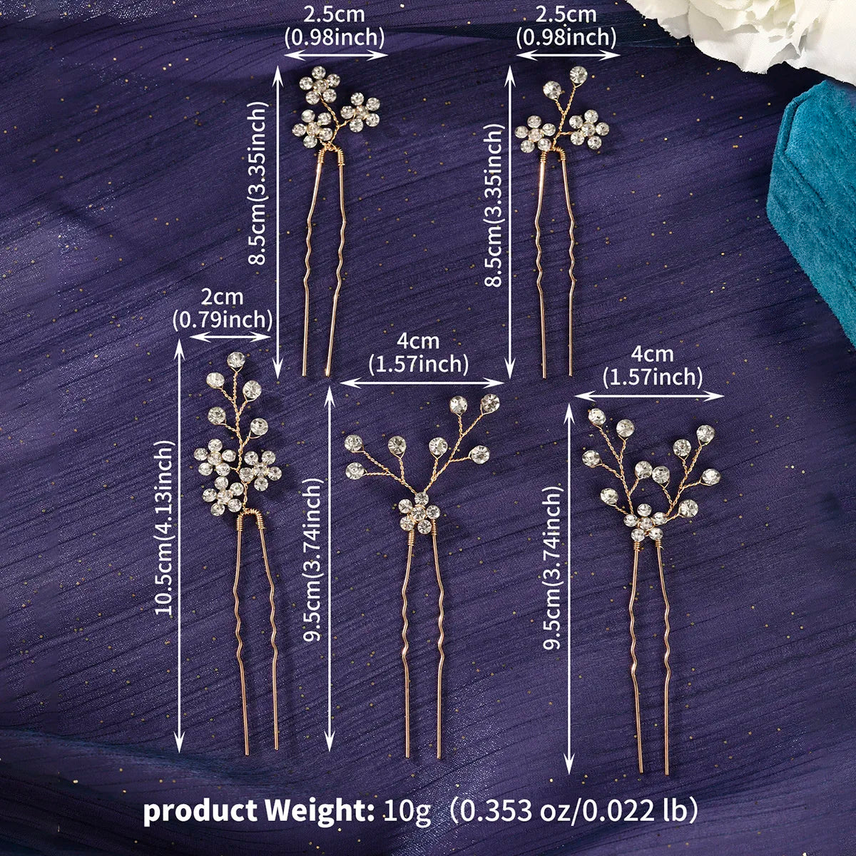 5/10PC Rhinestone Flower Delicate Hairpin Set Classic Handmade Hair Clips For Women Wedding Hair Accessories Elegant Headpieces