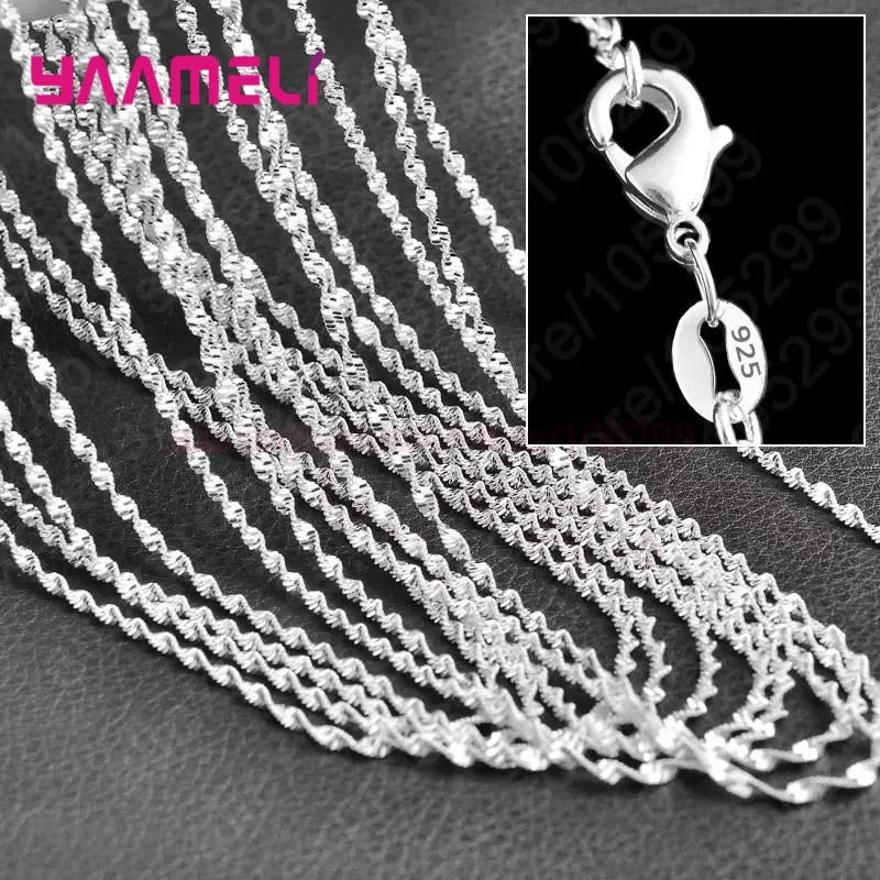 10PCS 925 Silver Link Chain Set