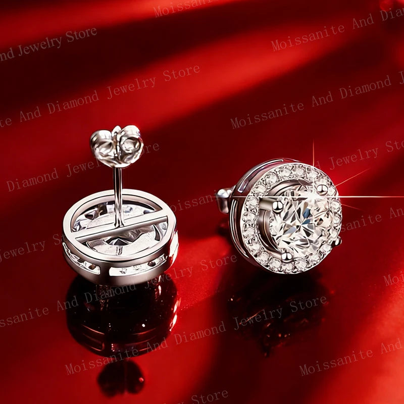 Stellar Moissanite Stud Earrings – 925 Sterling Silver with GRA Certificate
