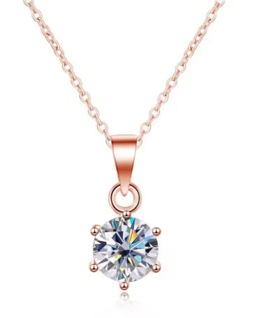 925 Sterling Sliver 100% Real D VVS1 Moissanite Necklace for Woman Fine Wedding Jewelry Accessories Simulated Diamond Party Gift