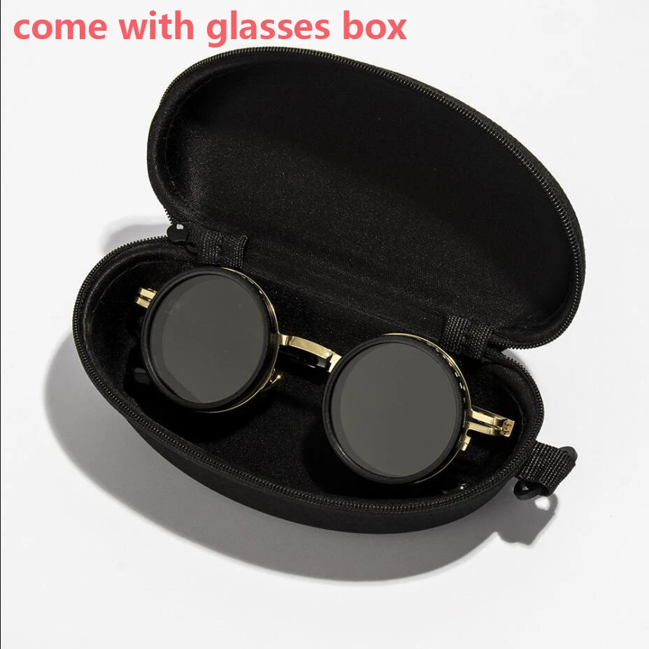 Polarized Round Sunglasses ND9 Adjustable Dimming Sun Glasses Men Women Retro Punk Men's Fishing Eyeglasses Outdoor Shades UV400