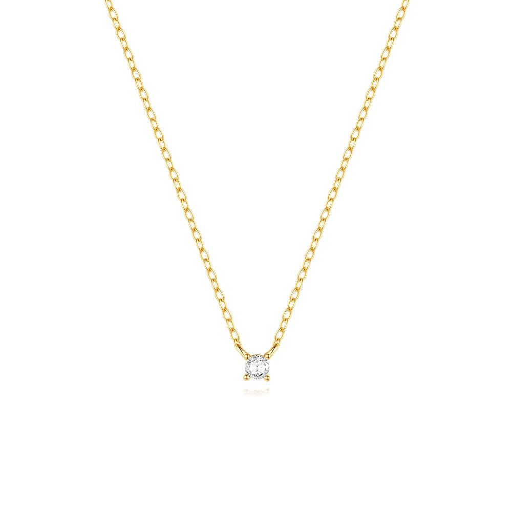 Aide 925 Sterling Silver Necklaces Charms for Women Crystal Cross Clavicle Collar Chain Simple Choker Necklace Accessories Gift