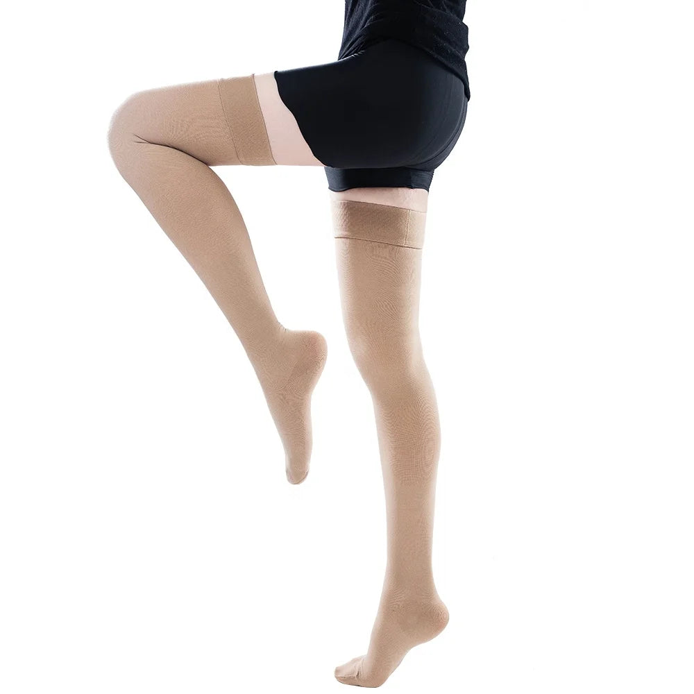 Legbeauty 15-20 mmHg Over Knee Closed Toe Varicose Veins Sock Men Women Medical Thigh High Compression Stocking Class 1 Pressure