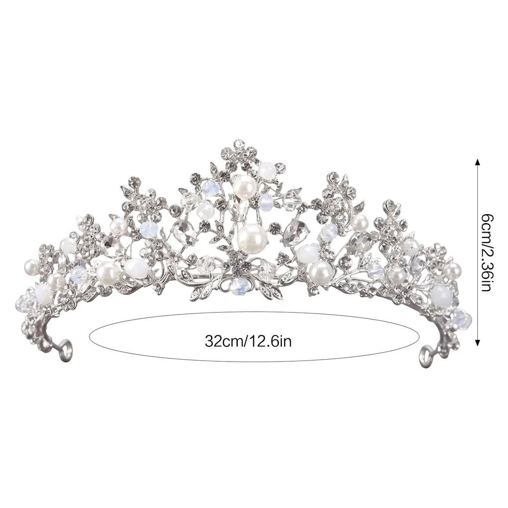 Fashion Silver Color Wedding Hair Accessories Pearl Rhinestone Queen Tiaras And Crown Wedding Women Bride Hair Jewelry Headpiece