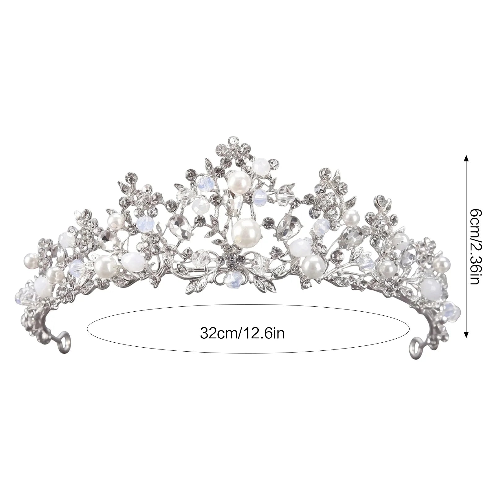 Fashion Silver Color Wedding Hair Accessories Pearl Rhinestone Queen Tiaras And Crown Wedding Women Bride Hair Jewelry Headpiece