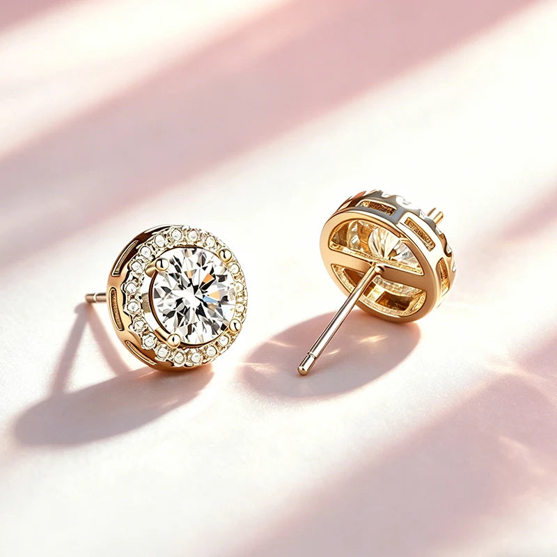 Stellar Moissanite Stud Earrings – 925 Sterling Silver with GRA Certificate
