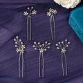 5/10PC Rhinestone Flower Delicate Hairpin Set Classic Handmade Hair Clips For Women Wedding Hair Accessories Elegant Headpieces