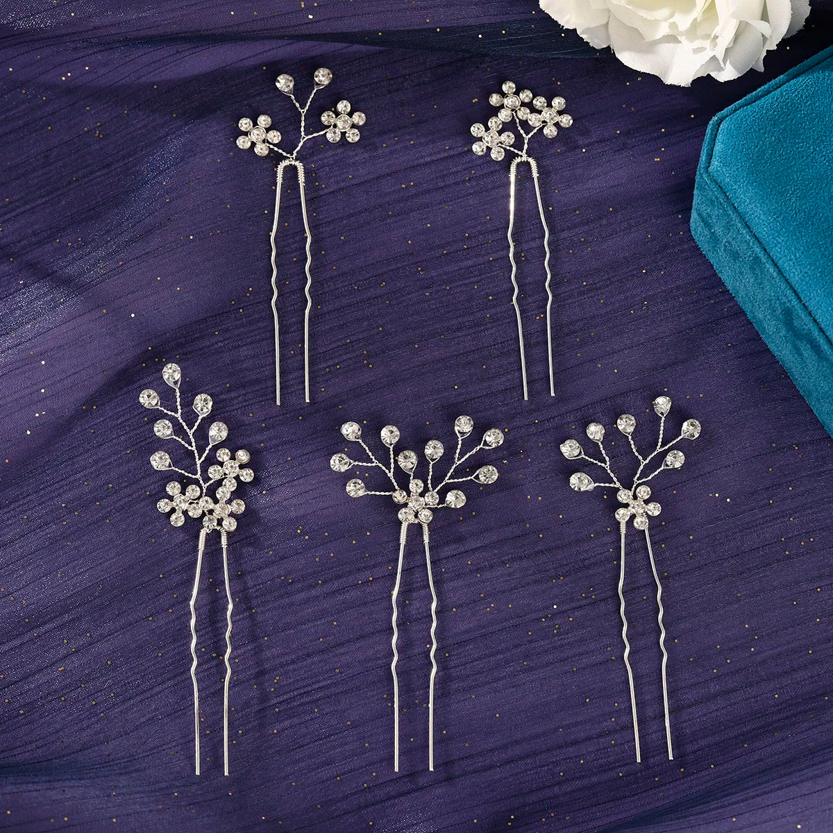 5/10PC Rhinestone Flower Delicate Hairpin Set Classic Handmade Hair Clips For Women Wedding Hair Accessories Elegant Headpieces