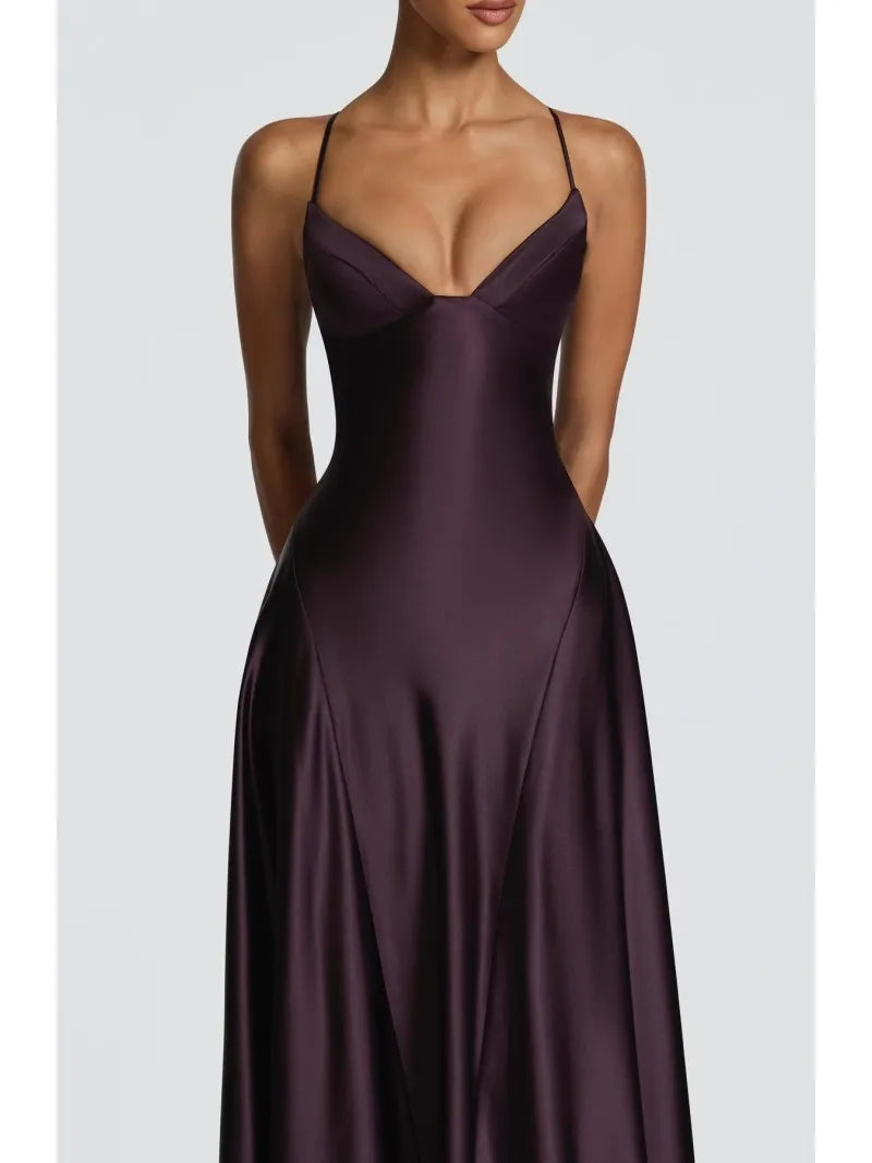 2026 Fashion New Ins With Ladies' Style Dress Thin Sling Low-Cut V-Neck Slim Backless Sexy Solid Color High Simple Elegant Dress