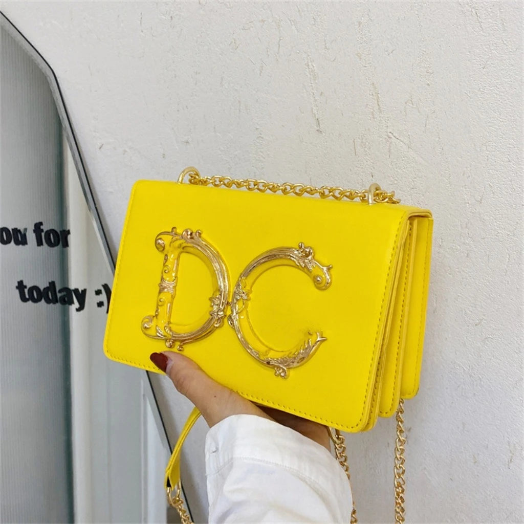 2026 New Edition Solid Color Letter Chain Women's Bag Versatile Fashion Single Shoulder Crossbody Bag