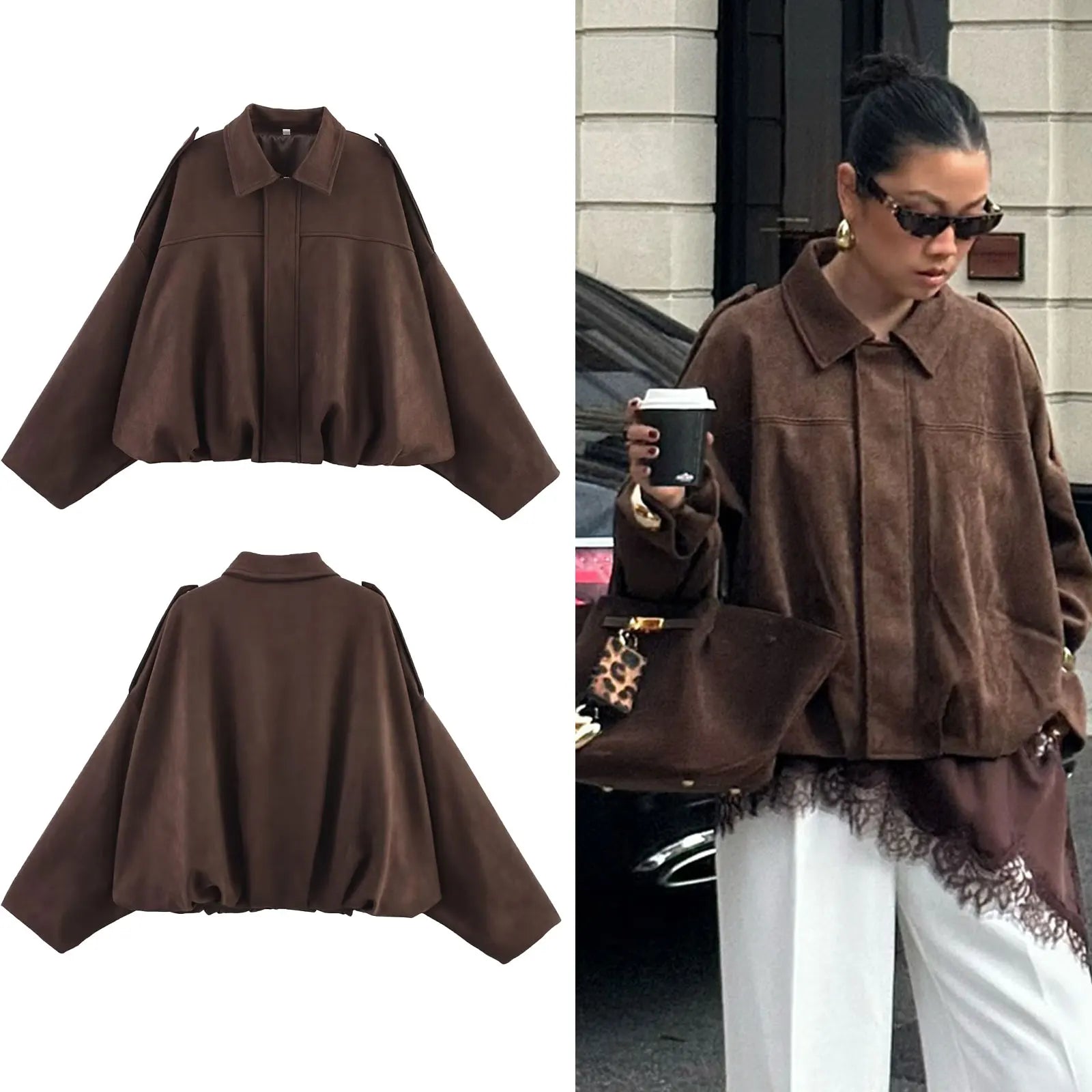 Women's Suede Zip Jacket