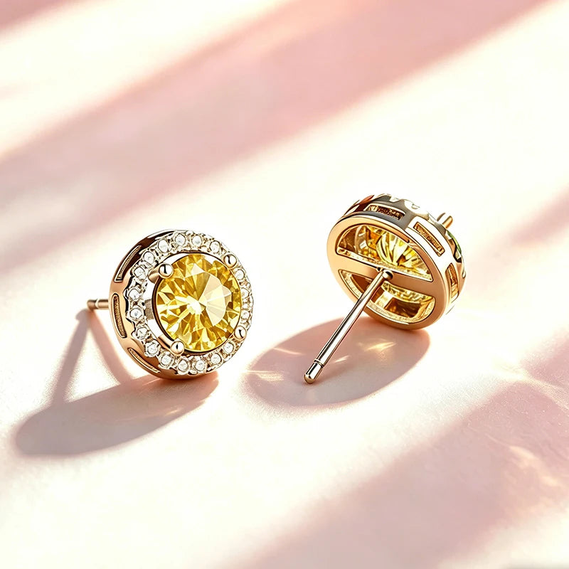 Stellar Moissanite Stud Earrings – 925 Sterling Silver with GRA Certificate