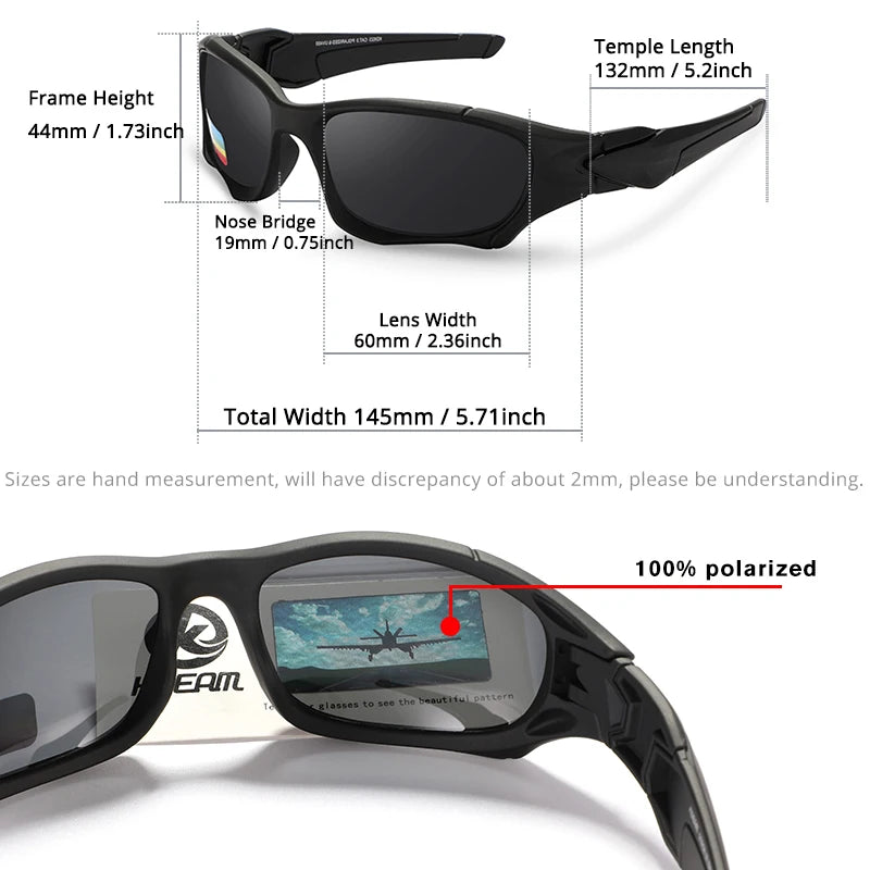 KDEAM Outdoor Sports Polarized Sunglasses Men Curve Cutting Frame Stress-Resistant Lens Shield Sun Glasses Women KD0623
