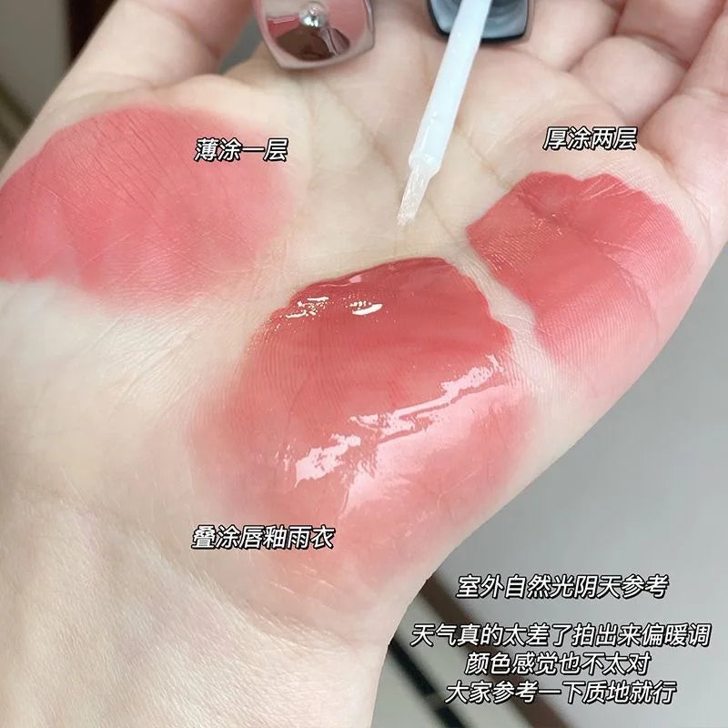 CHIOTURE Double-ended Lip Glaze Mirror Watery Glossy Lip Oil Lip Honey Female Non-stick Cup Lipstick Lip Gloss Non-fading Makeup