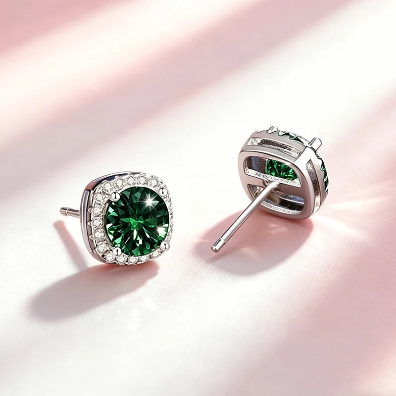 Stellar Moissanite Stud Earrings – 925 Sterling Silver with GRA Certificate