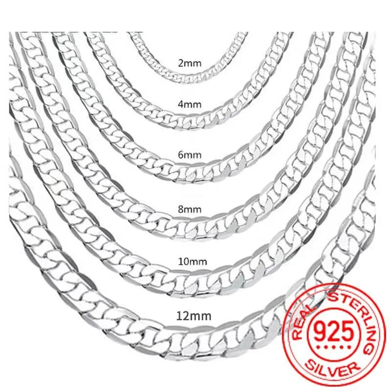 925 Sterling Silver Face Chain Necklace