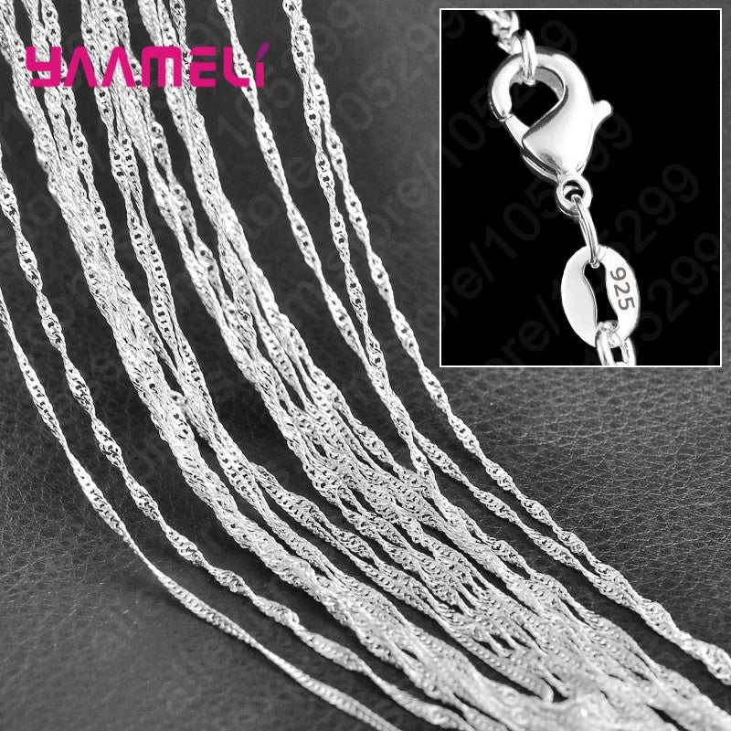 10PCS 925 Silver Link Chain Set