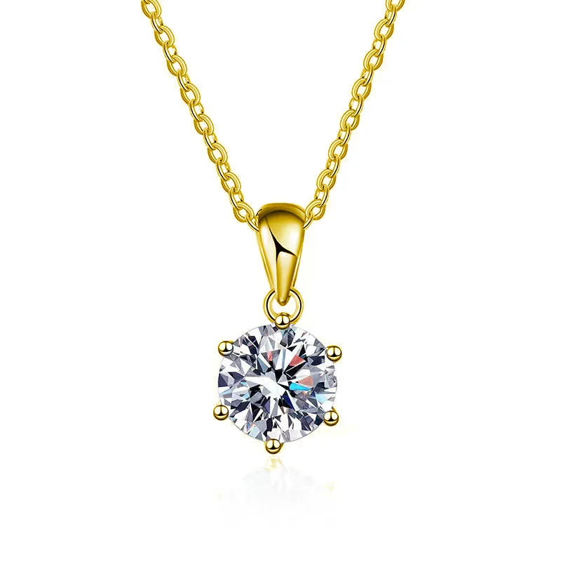 925 Sterling Sliver 100% Real D VVS1 Moissanite Necklace for Woman Fine Wedding Jewelry Accessories Simulated Diamond Party Gift