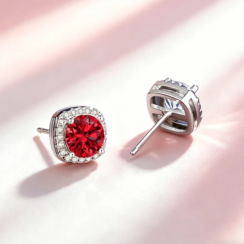 Stellar Moissanite Stud Earrings – 925 Sterling Silver with GRA Certificate