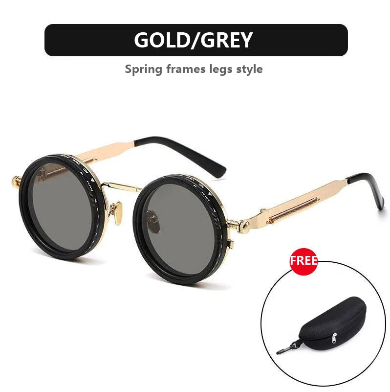 Polarized Round Sunglasses ND9 Adjustable Dimming Sun Glasses Men Women Retro Punk Men's Fishing Eyeglasses Outdoor Shades UV400