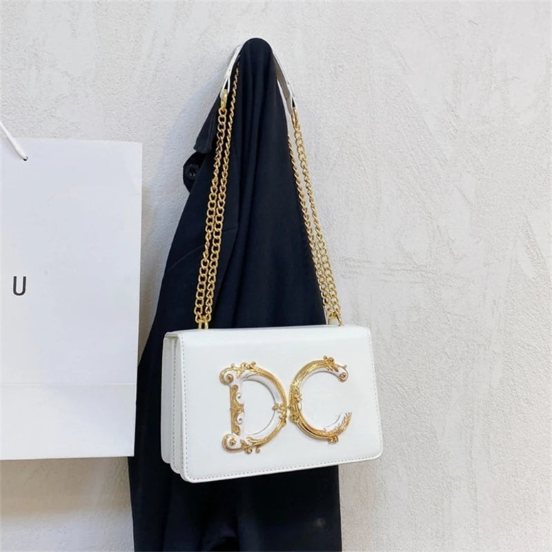 2026 New Edition Solid Color Letter Chain Women's Bag Versatile Fashion Single Shoulder Crossbody Bag