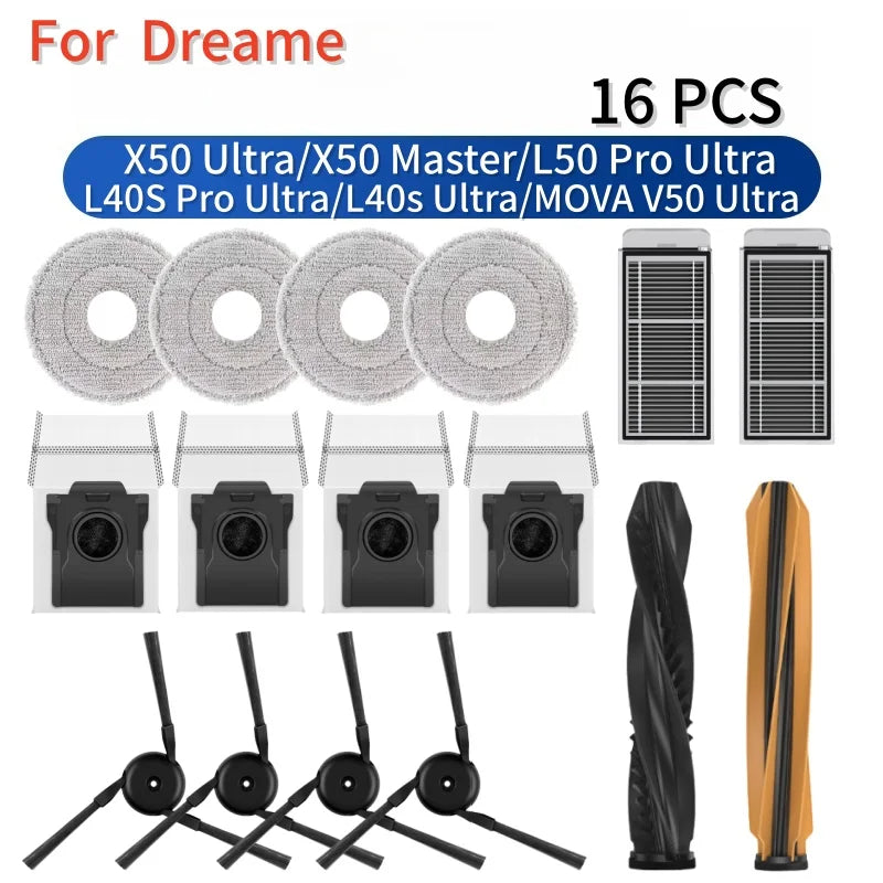 For Dreame X50 Ultra/X50 Master/L50 Pro Ultra/L40S Pro Ultra/L40s Ultra/ V50 Ultra Accessories Brush Filter Mop Cloth Dust Bag