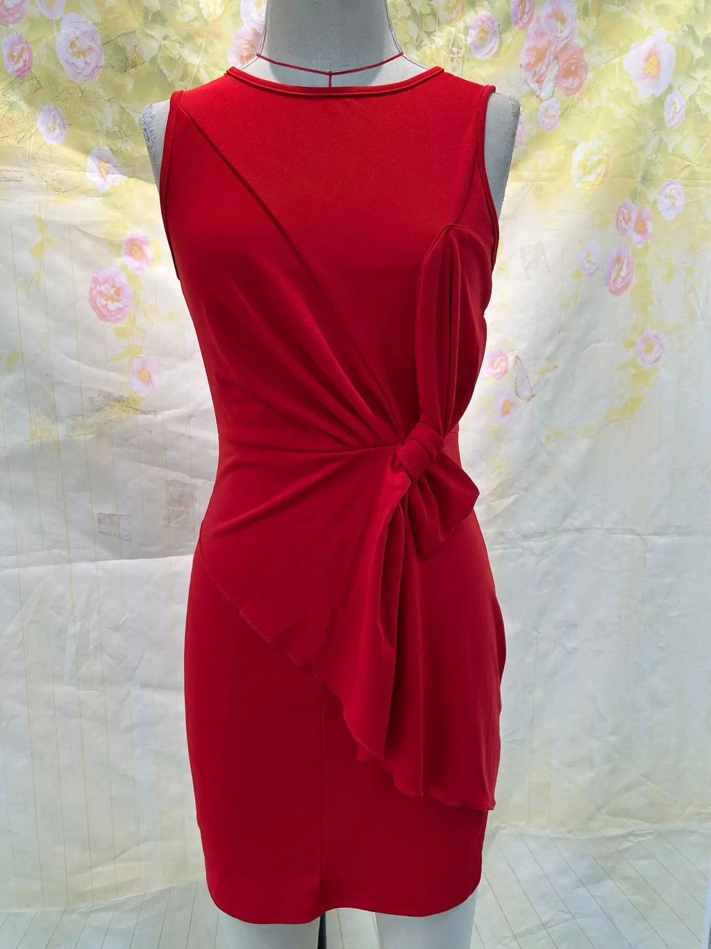 Fashionable Butterfly Knot Sleeveless Midi Dress 2026 Pure Color European Style Dress for Women