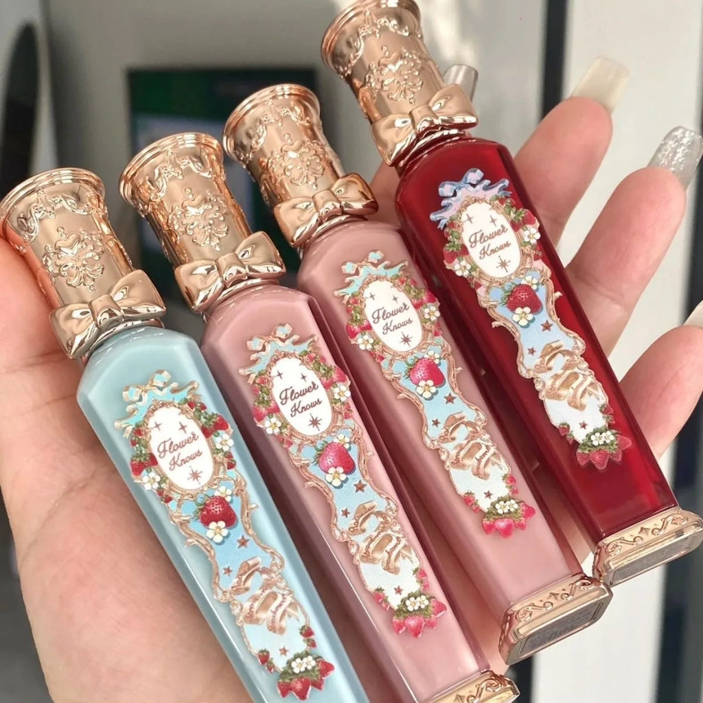 Flowerknows Strawberry Rococo Lip Cream Cloud Liquid Lip Stick Lip Glaze Matte Velvet Korean Makeup Long Lasting Lipgloss