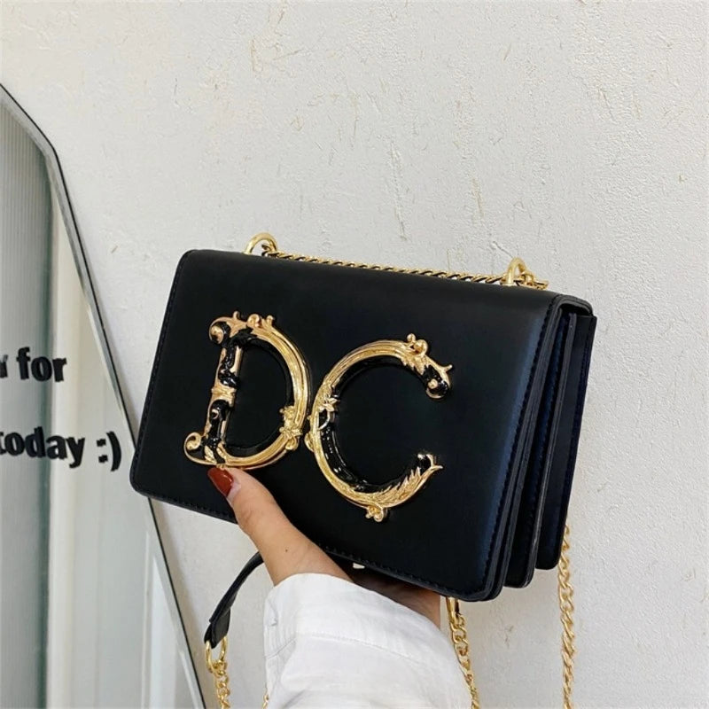 2026 New Edition Solid Color Letter Chain Women's Bag Versatile Fashion Single Shoulder Crossbody Bag