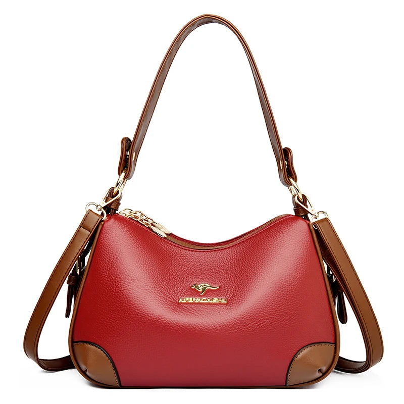 Genuine 3 Layers High Quality Soft Leather Ladies Crossbody Bags for Women Luxury Handbags Women Bags Designer  Shoulder 2024