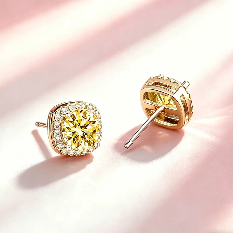 Stellar Moissanite Stud Earrings – 925 Sterling Silver with GRA Certificate