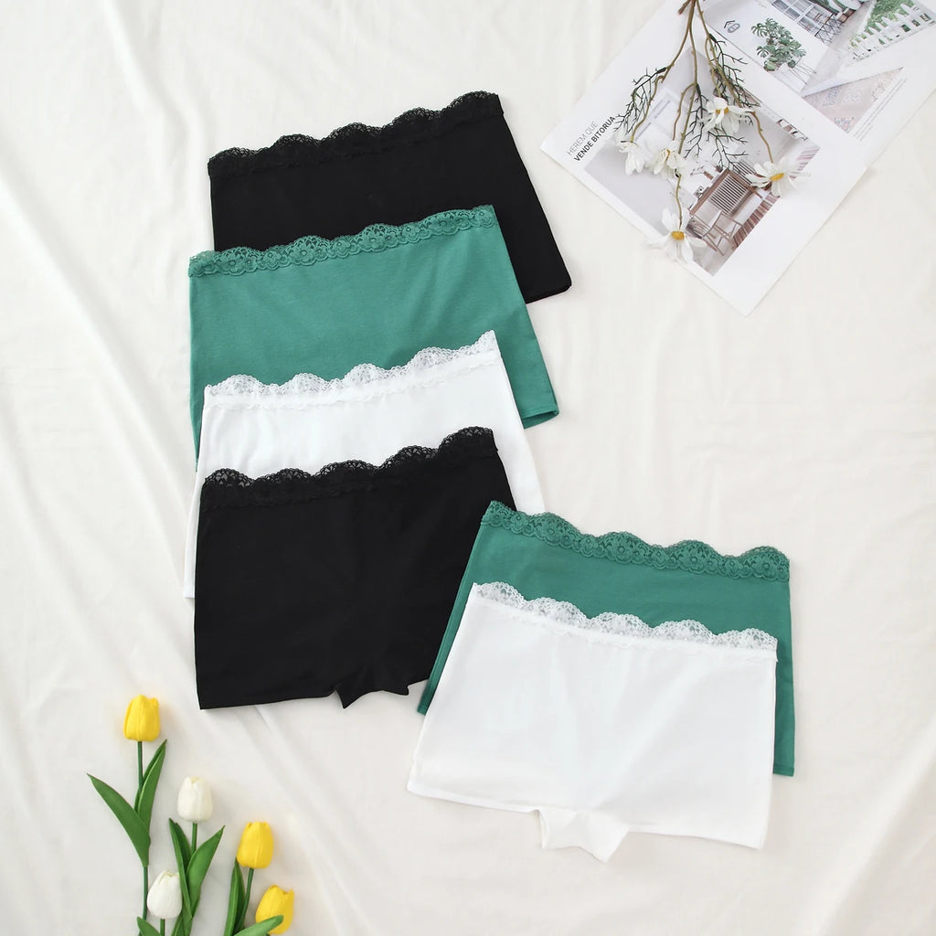 6-piece lace waistline, non-constricting and hip-hugging women's quadrangle underwear, women's boxer pants