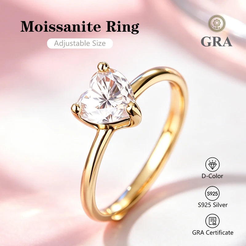 0.5-2.0CT Princess Cut Moissanite Ring D Color S925 Silver Passed Diamond Tester For Women Wedding Luxury Gifts With GRA