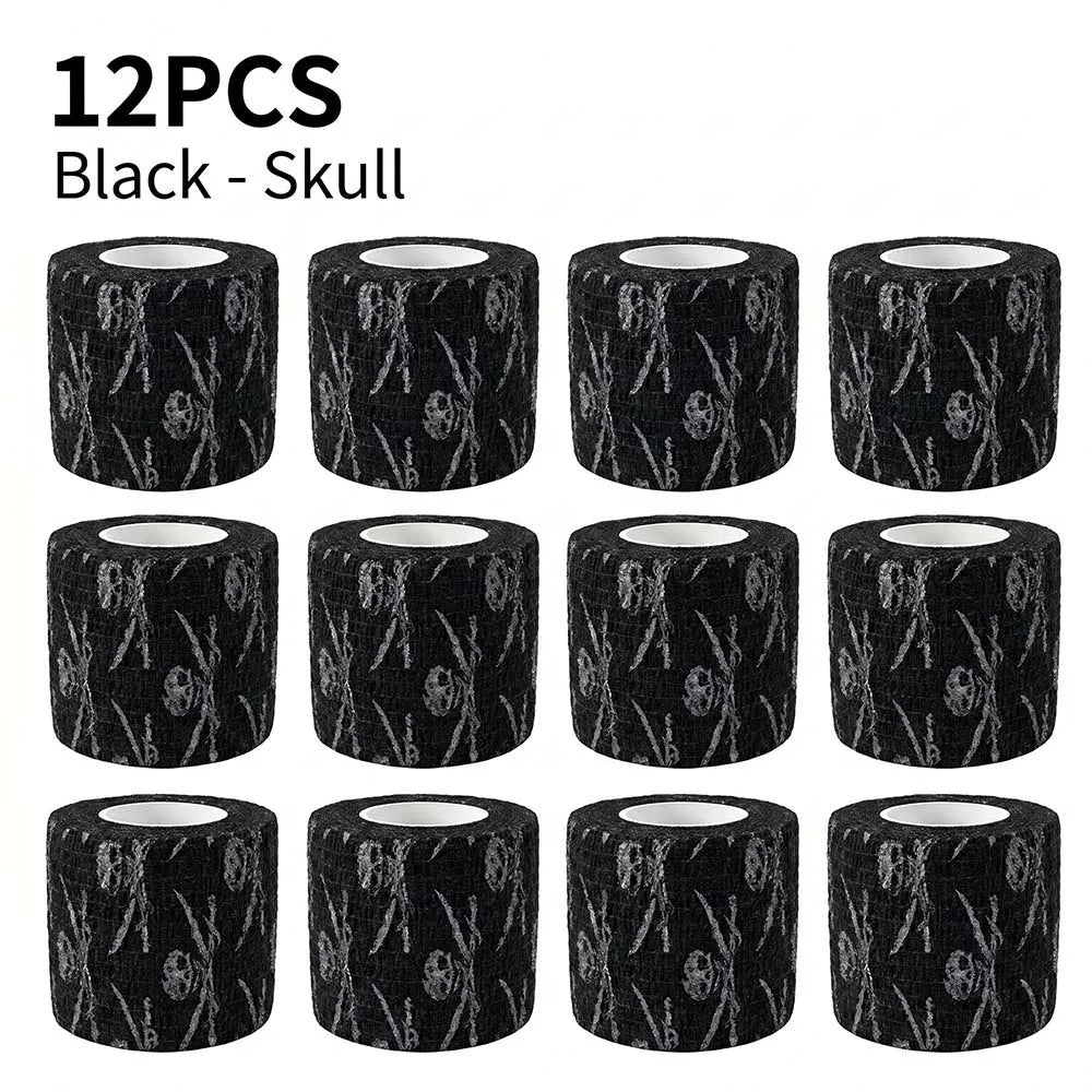 Pink Heart Sports Bandage Tattoo Grip Tapes Elastic Cohesive Tattoo Bandage Wraps NonSlip Grip Tape for Tattoo Machine Accessory
