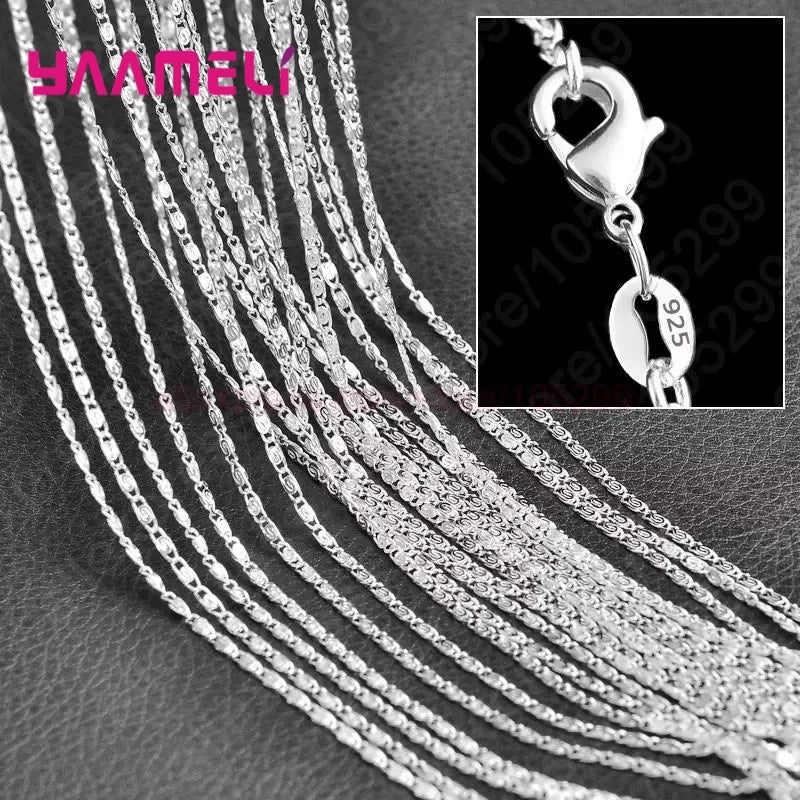10PCS 925 Silver Link Chain Set