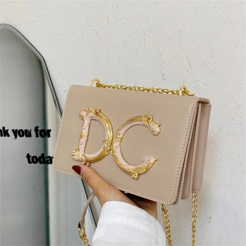 2026 New Edition Solid Color Letter Chain Women's Bag Versatile Fashion Single Shoulder Crossbody Bag