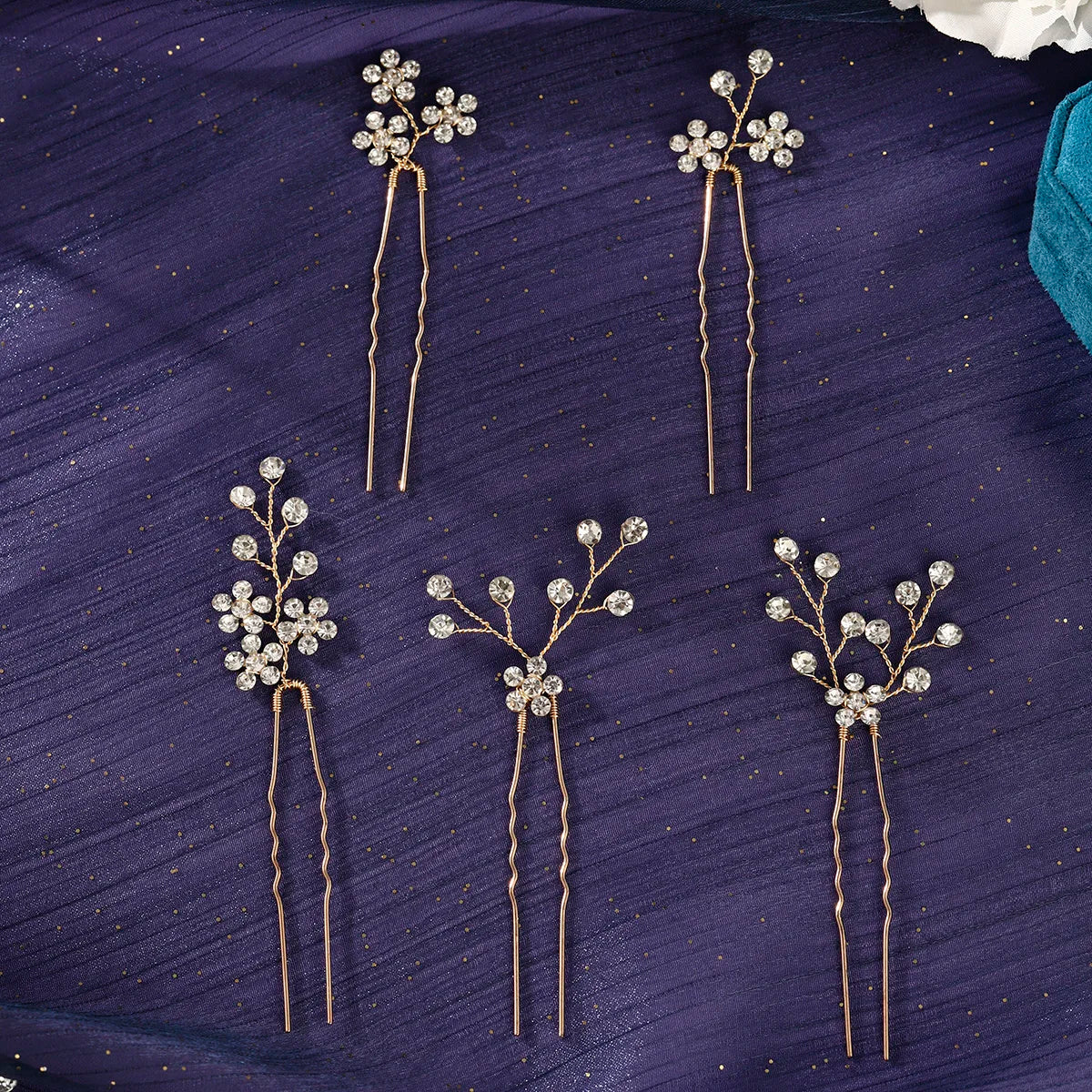 5/10PC Rhinestone Flower Delicate Hairpin Set Classic Handmade Hair Clips For Women Wedding Hair Accessories Elegant Headpieces
