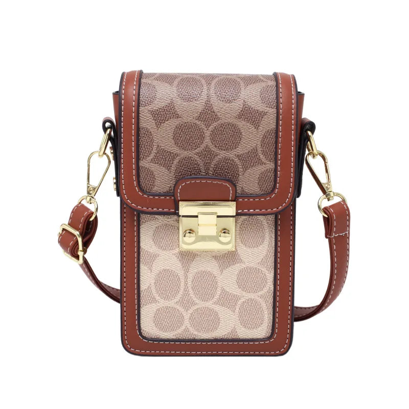 2025 new trendy printed crossbody printed shoulder bag, vertical small square bag, mini bag