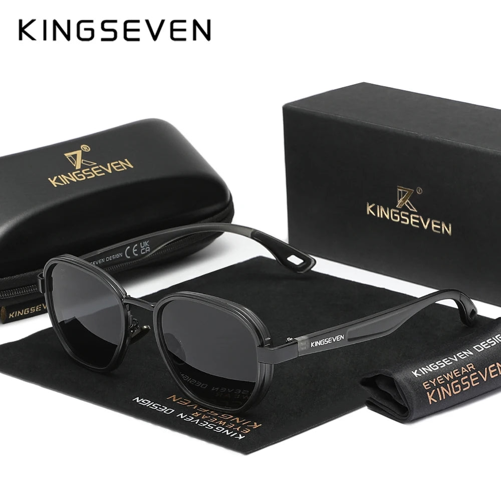 KINGSEVEN Brand Original Sunglasses Men Polarized UV400 Luxury Women Eyewear Male Outdoor Round Frame Causal Fashion Glasses