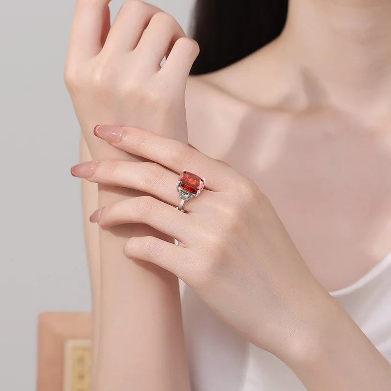 925 Silver Crystal Zircon Ring