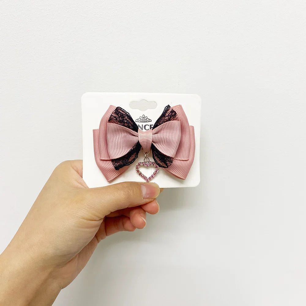 Bows hair clips popular hair catches lolita korean accessories for hair y2k bows for girls pink Lolita cosplay Popular Clips