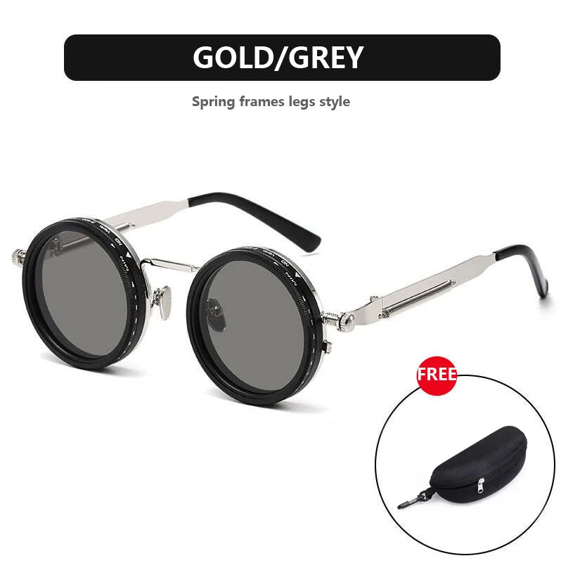 Polarized Round Sunglasses ND9 Adjustable Dimming Sun Glasses Men Women Retro Punk Men's Fishing Eyeglasses Outdoor Shades UV400